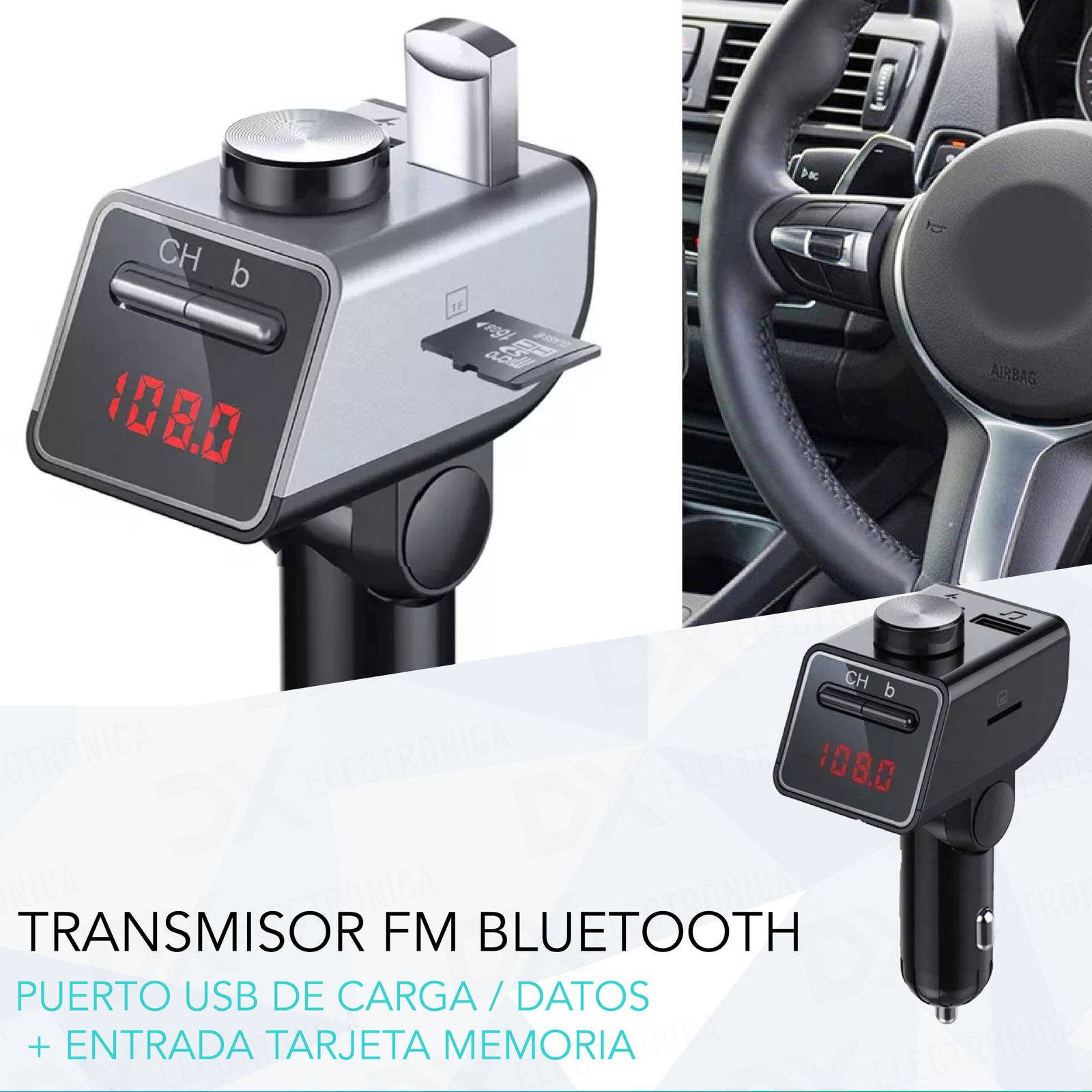Receptor Bluetooth Nictom RBT4 Audio Aux Spotify Música Auto Parlantes - DX